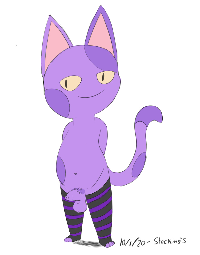 animal_crossing anthro bob_(animal_crossing) feline fur furry furry_only hands_behind_back hi_res looking_at_viewer male male_only nintendo penis pubes solo standing tail twerpishimp video_games