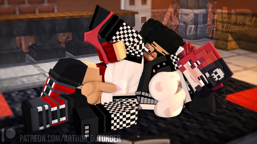 1boy 1boy1girl 1girls 3d arthur32 bedwars big_breasts black_and_red_hair black_stockings commission ellie_walls_(odysseyellie) embarrassed female goth goth_girl home horny horny_female human humanoid looking_at_another looking_at_partner looking_at_penis male male/female mex_arthur_(arthur32) mine-imator minecraft multicolored_hair no_panties nonude original_characters outside sex spoon_position spooning tagme vaginal_penetration