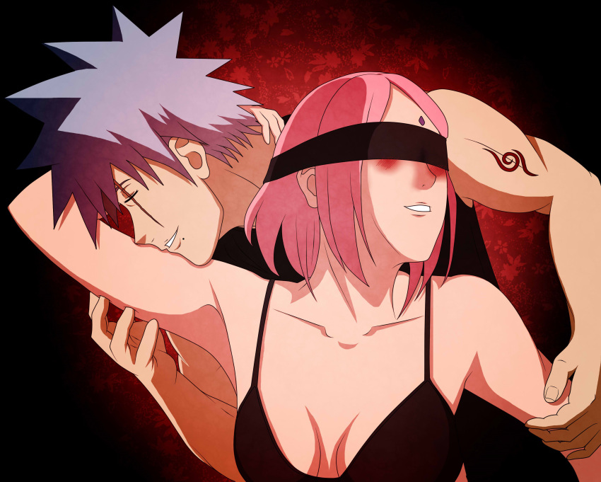 age_difference arm_around_neck armpits assertive assertive_male bare_shoulders blindfold blush boruto:_naruto_next_generations bra breasts cleavage covered_breasts duo facial_mark fetish forehead_mark hatake_kakashi male/female male_with_female mole mole_under_mouth naruto naruto:_the_last naruto_(series) naruto_shippuden older_male outercourse pink_hair sakura_haruno scar scar_across_eye silver_hair smile sniffing straight teacher_and_student underwear unmasked upper_body valgreys younger_female