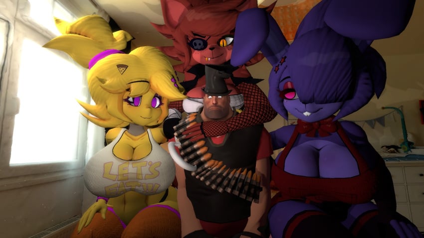 3d before_sex big_breasts bonfie bonfie_(cryptia) bonnie_(cally3d) bonnie_(fnaf) cally3d chica_(cally3d) chica_(fnaf) chiku chiku_(cryptia) clazzey cleavage cryptiacurves fazclaire's_nightclub female fexa fexa_(cryptia) five_nights_at_freddy's fnaf foxy_(cally3d) foxy_(fnaf) fredina's_nightclub heavy_weapons_guy larger_female male palpatinedewit scottgames smaller_male straight team_fortress_2 unsure