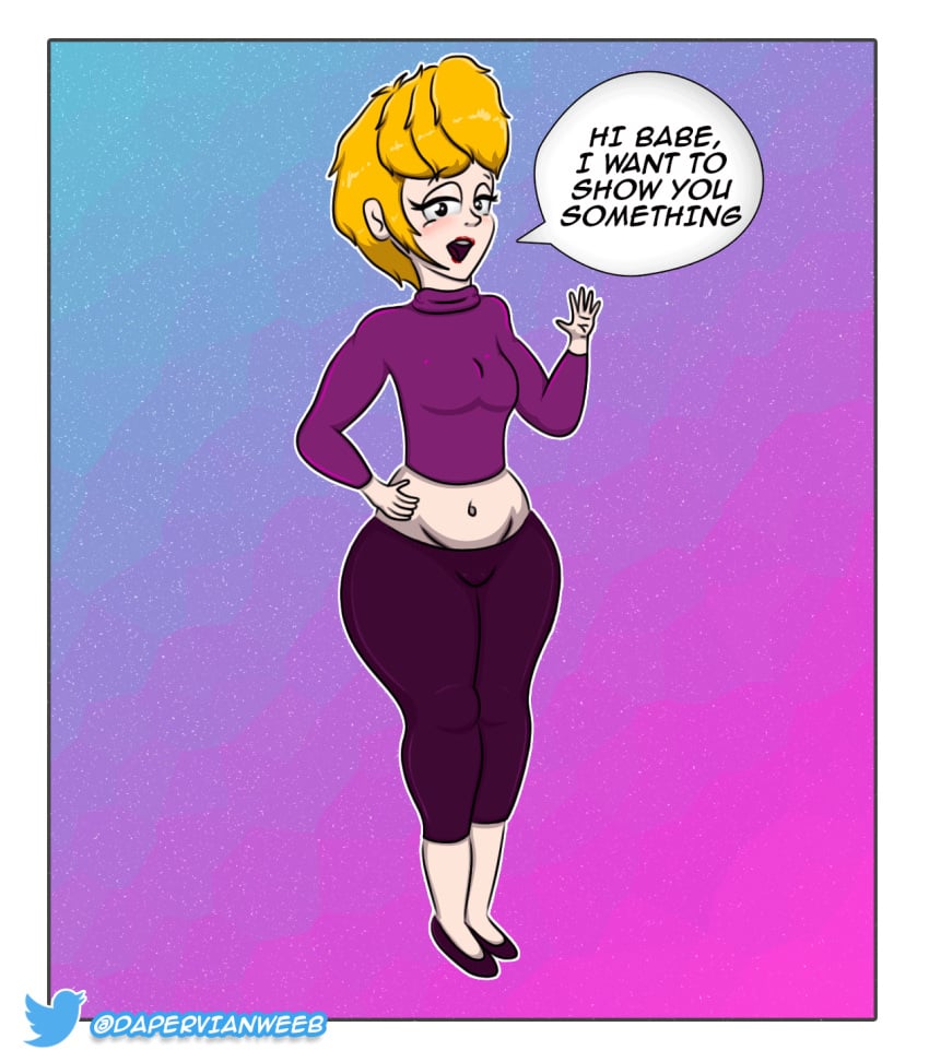 animated ass_expansion bad_anatomy big_ass big_breasts big_butt black_eyes blonde_hair breast_expansion cartoony expansion garfield_(series) gif hourglass_expansion hourglass_figure inflation milf outfit pink_nipples slideshow spell stick white_skin winona_cauldron