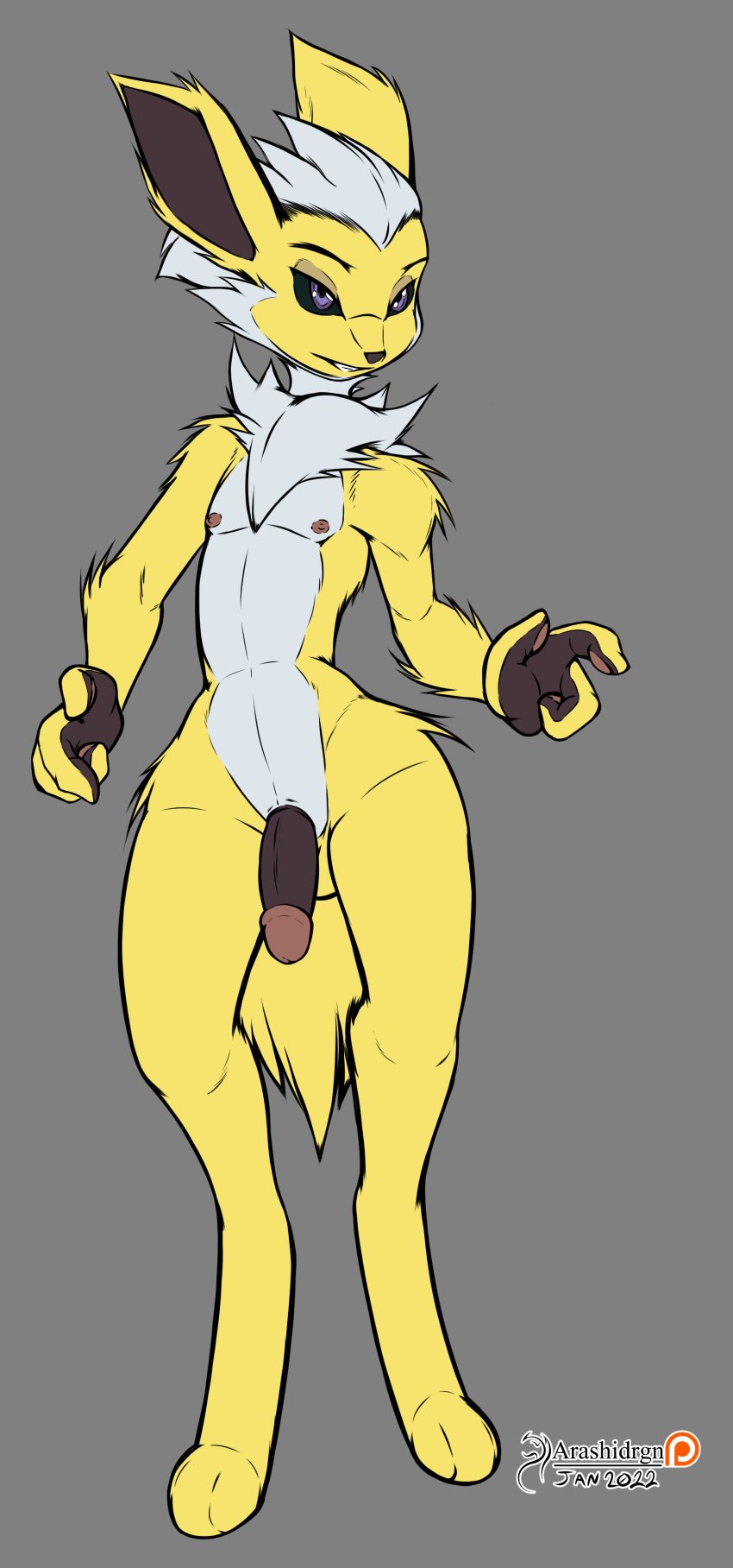 absurd_res arashidrgn balls eevee eeveelution fur genitals hi_res jolteon male male_only mammal nintendo nude penis pokémon_(species) pokemon pokemon_(species) pokemon_only solo_male video_games yellow_body yellow_fur