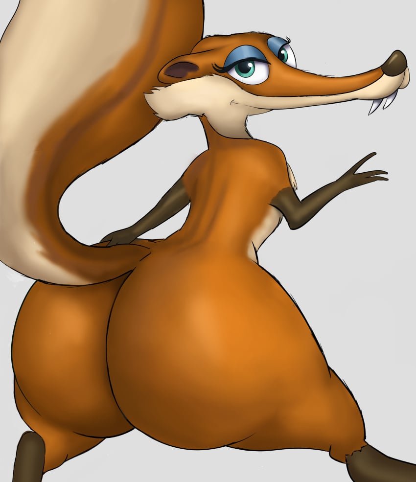 absurd_res anthro ass big_butt blue_sky_studios bubble_butt capikeeta dat_ass female hi_res huge_ass ice_age_(series) ice_age_dawn_of_the_dinosaurs mammal rodent saber-toothed_squirrel scratte_(ice_age) solo thick_thighs