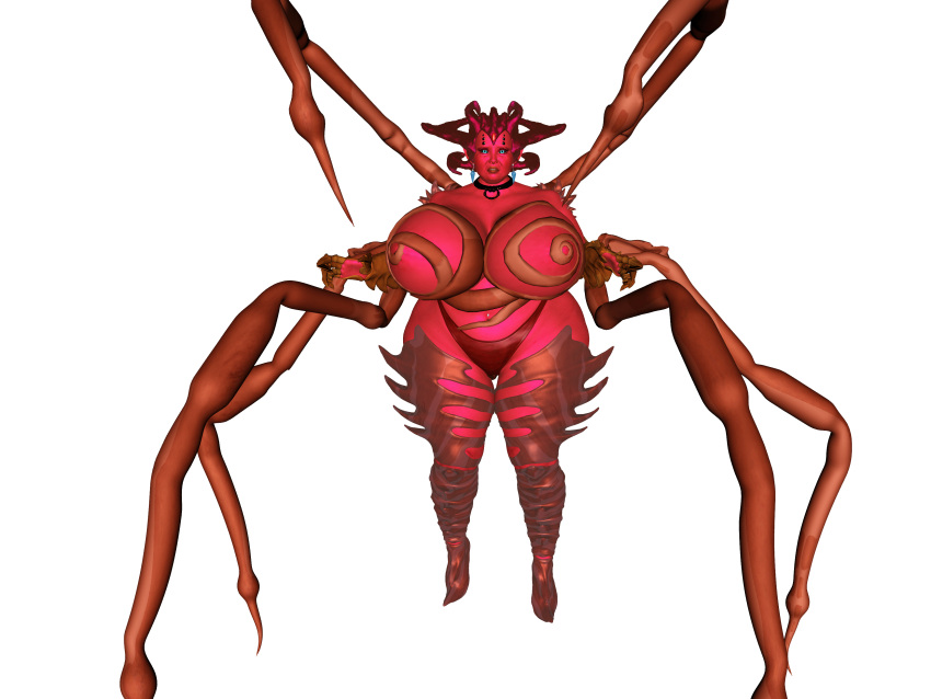 1girls 3d anthro body_armor breasts_bigger_than_head doctor_who female female_only huge_breasts huge_hips marvel plate_armor racnoss red-skinned_female red_skin saturnxart solo solo_female spider-woman spider_legs