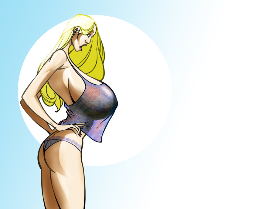 big_breasts blonde_hair blonde_hair female female_focus female_only hillbilly huge_breasts morning oc omac