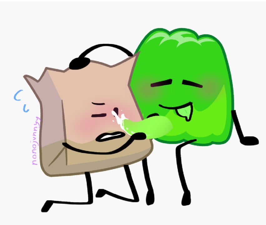 1boy 1boy1girl 1girls angry_expression barf_bag_(bfdi) battle_for_bfdi battle_for_dream_island blush cum cum_on_face cum_on_penis cumming drooling gelatin_(bfdi) green_penis green_tongue handjob inanimate inanimate_object no_humans nonojvnnyy object object_shows procreate satisfied sex straight sussy_baka tentacle tentacle_penis white_background