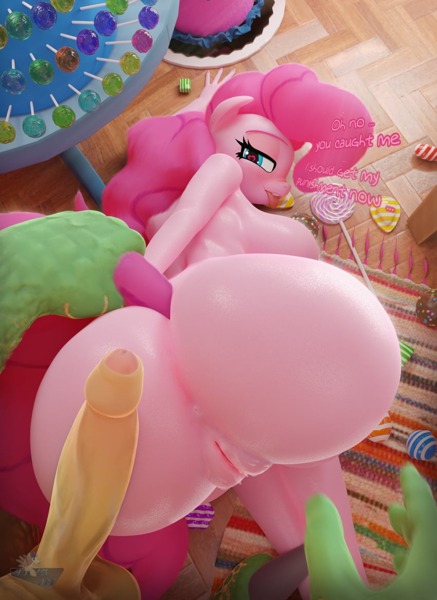 1girls 3d absurd_res anthro anthrofied ass blender_(software) crocodile crocodilian crocodylid duo equid equine female friendship_is_magic genitals gummy_(mlp) hasbro hi_res hooves-art horse humanoid_genitalia humanoid_penis male male/female mammal my_little_pony penis penis_awe pink_body pink_hair pinkie_pie_(mlp) pony reptile scalie straight_hair