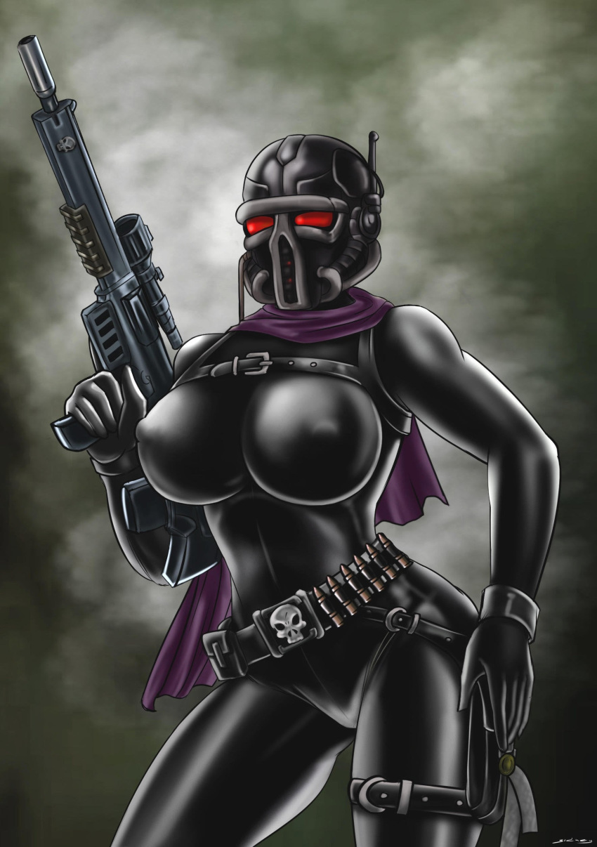 1girls assassin big_breasts black_bodysuit bodysuit breasts face_mask female female_focus female_only fully_clothed hourglass_figure imperium_of_man large_breasts mask masked_female nipple_bulge nipples_visible_through_clothing officio_assassinorum red_eyes sidneydesenhus solo solo_female tight_clothing vindicare_assassin warhammer_(franchise) warhammer_40k