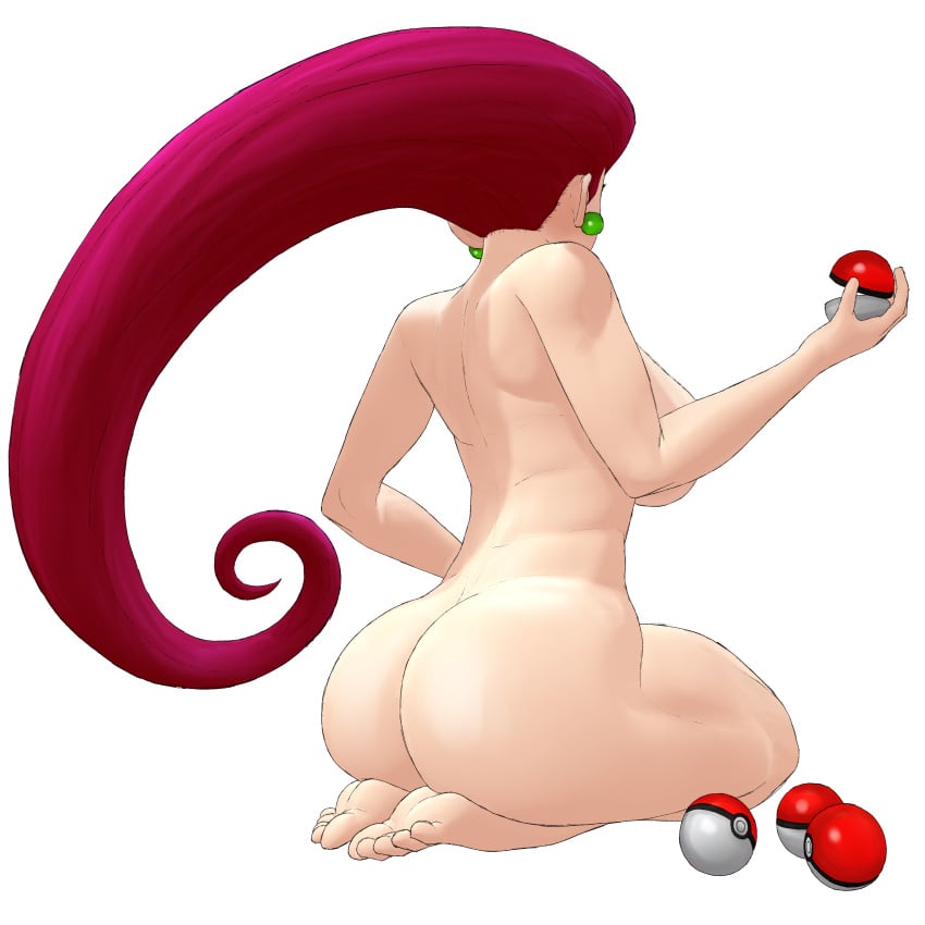 1girls ass big_ass big_breasts big_butt breasts butt dat_ass feet female female_only huge_ass huge_breasts huge_butt human human_only jessie_(pokemon) kahatoro_d'ah_(artist) korzer_(artist) nude pokeball pokemon solo toes