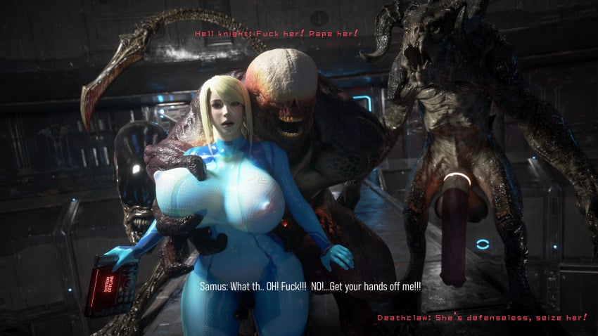 1girl 1girls 3d 3d_(artwork) 3monsters alien_(franchise) alternate_version_available baron_of_hell_(doom) between_legs big_ass big_breasts bimbo blonde_hair bounty_hunter captured cock cock_ring cock_sleeve completely_nude completely_nude_male confidence_loss crossover deathclaw defeated defeated_heroine domination domination_loss doom eastern_and_western_character english_text escape fallout female_human femsub forced forced_exposure forced_presentation fucked_into_submission fucked_silly gangrape grabbing grabbing_breasts green_eyes harassment hell_knight_(doom) huge_ass huge_breasts huge_cock icedev imminent_rape larger_male male_deathclaw_(fallout) male_xenomorph maledom metroid mind_break monster monster_boy monster_cock monster_on_female monster_rape monsters nintendo outlast ponytail prison prisoner rape raped_by_monster red_barrels restraints ripped_clothing samus_aran see-through_clothing size_difference smaller_female squeezing_breast stimulation stripped stripped_naked taunting teasing text utter_domination video_games walrider weird_crossover white_skin xenomorph zero_suit zero_suit_samus