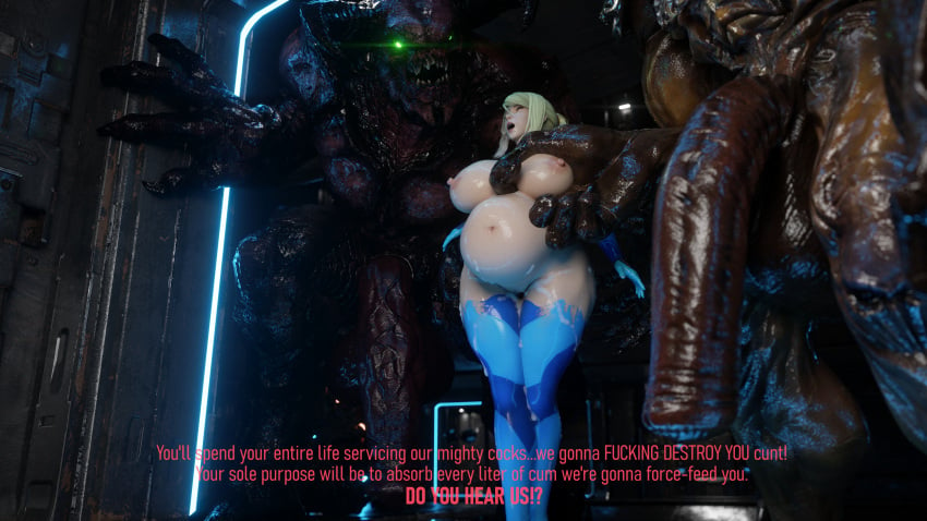 1girl 1girls 2monsters 3d alien_(franchise) alternate_version_available baron_of_hell_(doom) big_ass big_breasts bimbo blonde_hair bounty_hunter captured cock cock_ring cock_sleeve completely_nude completely_nude_male confidence_loss crossover cum cum_on_body cumflation deathclaw defeated defeated_heroine degradation degradation_text domination domination_loss doom english_text escape fallout female_human femsub flaccid forced forced_exposure forced_presentation fucked_into_submission fucked_silly gangrape green_eyes huge_ass huge_balls huge_breasts huge_cock hyper hyper_penis icedev inflation larger_male maledom metroid mind_break monster monster_boy monster_cock monster_on_female monster_rape monsters nintendo outlast pleasure_face ponytail prison prisoner rape raped_by_monster red_barrels restraints ripped_clothing samus_aran shiny_skin size_difference smaller_female stripped stripped_naked taunting text thick_thighs utter_domination video_games walrider weird_crossover white_skin xenomorph zero_suit zero_suit_samus