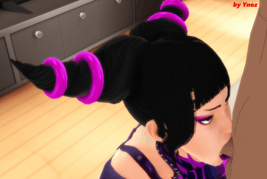 1boy 1girls 3d animated fellatio female juri_han loop male oral purple_eyes satisfaction sex street_fighter street_fighter_v submissive_female ynoz