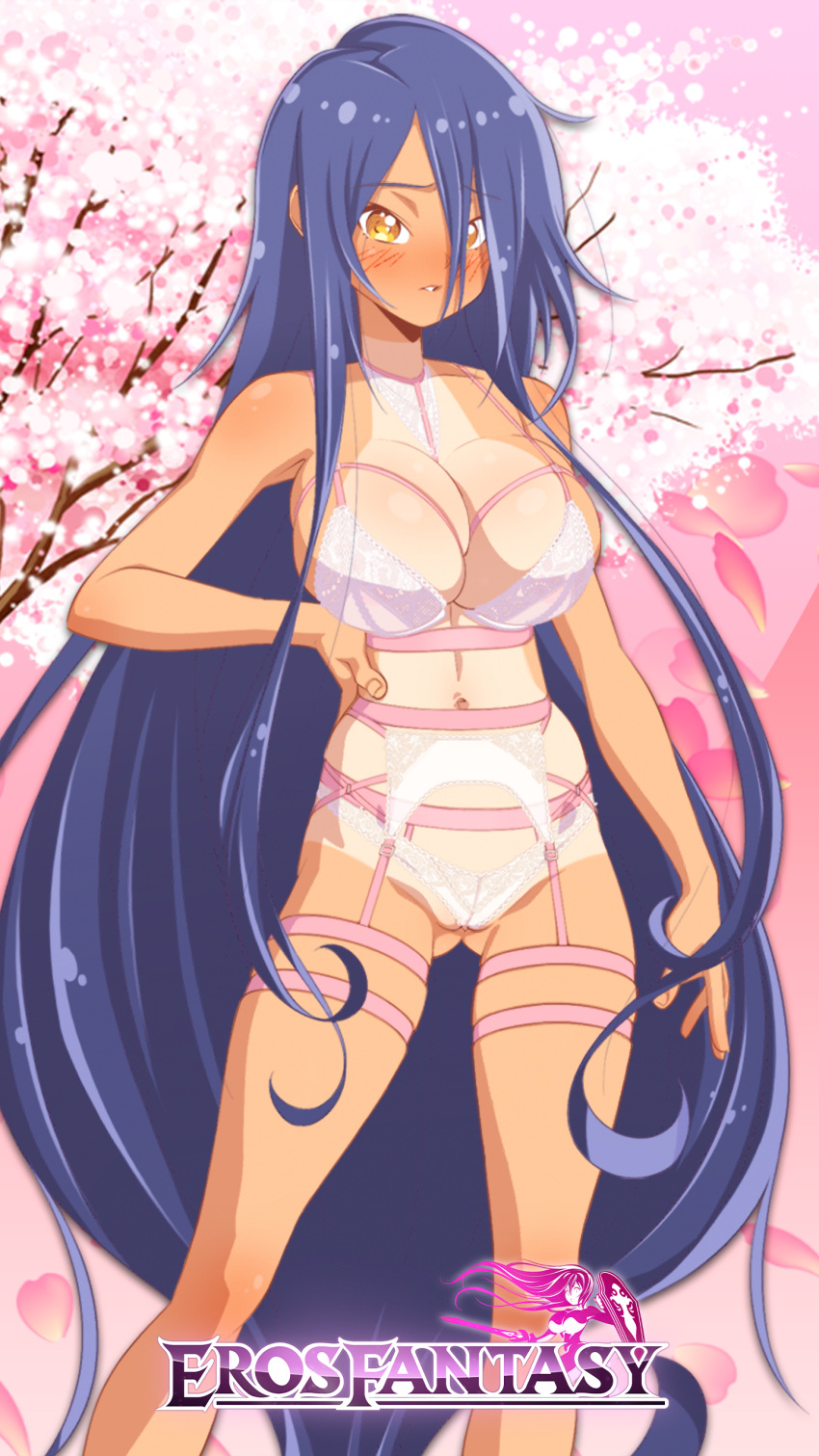 eros_fantasy female_solo lingerie long_hair niu_wang nutaku official_art valentine's_day video_game