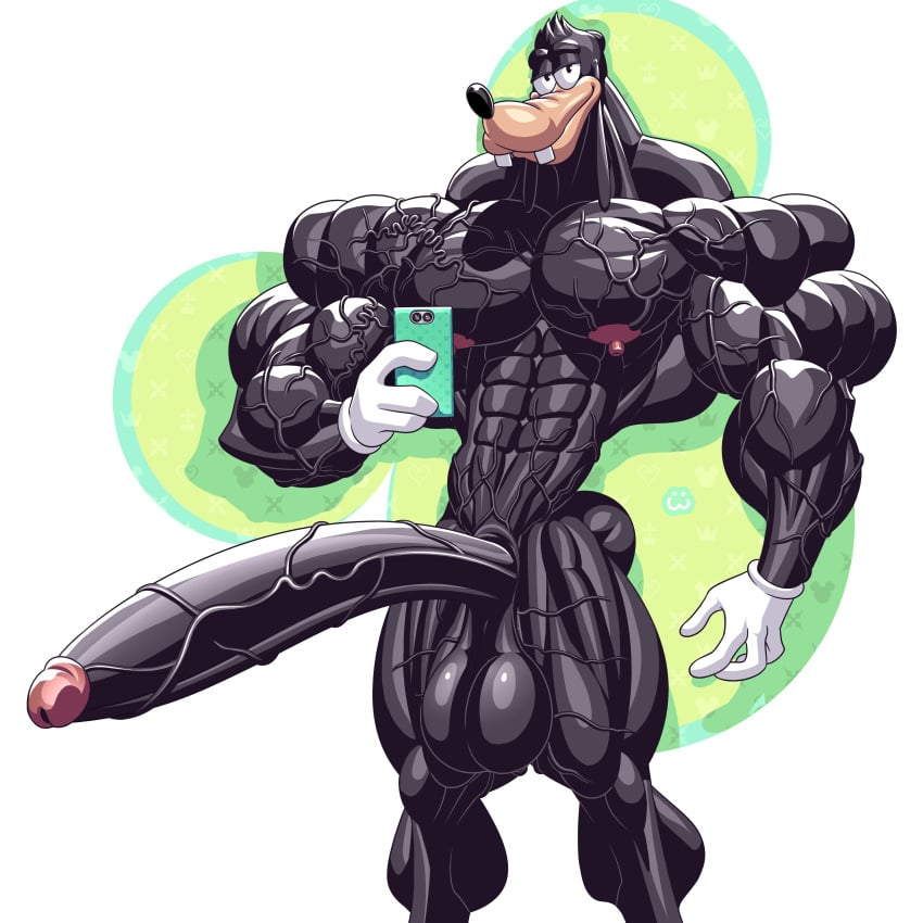 4_fingers abs absurd_res anthro ass balls bedroom_eyes biceps big_balls big_biceps big_muscles big_pecs big_penis black_balls black_body black_eyes black_fur black_hair black_nose black_penis canid canine canis cellphone clothing digital_media_(artwork) disney disney_channel domestic_dog fingers fur genitals glans gloves gloves_only goof_troop goofy green_cellphone green_smartphone hair half-closed_eyes half-erect handwear handwear_only hi_res holding_cellphone holding_object holding_phone holding_smartphone huge_cock huge_muscles humanoid_genitalia humanoid_penis hyper hyper_muscles looking_at_viewer male male_nipples male_only mammal mickey_mouse_symbol mostly_nude multicolored_body multicolored_fur muscular muscular_anthro muscular_legs muscular_male narrowed_eyes nude pecs penis phone pink_glans pink_nipples seductive shadow simple_background smartphone smile solo standing tan_body tan_fur teeth testicles two_tone_body two_tone_fur vein veiny_arms veiny_legs veiny_muscles veiny_penis white_clothing white_gloves white_handwear wolfiecanem