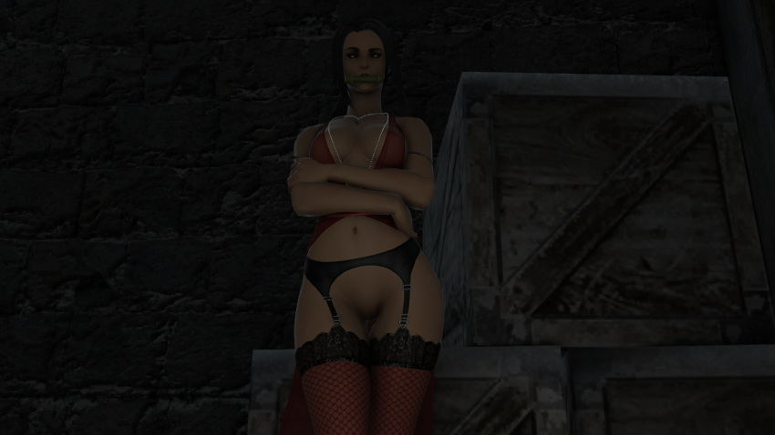 3d astri_stillshade astri_xiv babydoll_lingerie babydoll_negligee bamboo bamboo_gag belly belly_button black_hair crate dark_skin final_fantasy final_fantasy_xiv fishnet_legwear fishnet_stockings fishnet_thighhighs garter_belt gpose(ffxiv) hyur lace lace_lingerie lace_neligee lingerie low_light mouth_gag nails necklace necklace_between_breasts negligee night ponytail pussy see-through see-through_clothing see-through_lingerie shaved_pussy sideboob stockings white_eyes