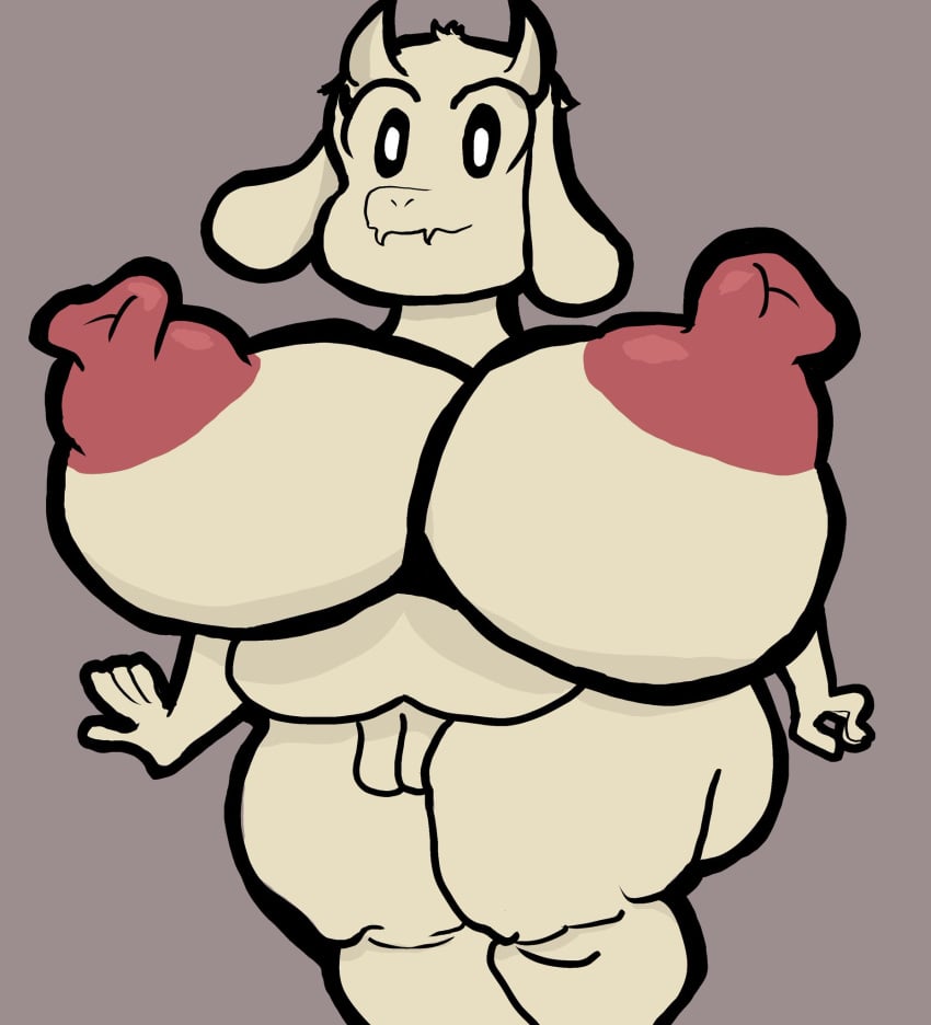 areola big_breasts big_nipples boss_monster bovid breasts caprine female goat hi_res huge_breasts hyper hyper_breasts looking_at_viewer mammal nipples nude sassy_dolly solo thick_thighs toriel undertale undertale_(series) video_games