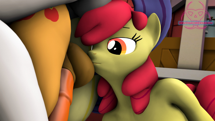 16:9 3d_(artwork) animal_genitalia animal_penis apple_bloom_(mlp) applejack_(mlp) ball_kissing digital_media_(artwork) equid equine equine_penis female friendship_is_magic ftm_crossgender genitals hasbro hi_res incest male male/female male/male male_penetrated male_penetrating male_penetrating_male mammal my_little_pony penetration penis rarity_(mlp) rule_63 senthaurekmern sex sibling smooth_skin widescreen