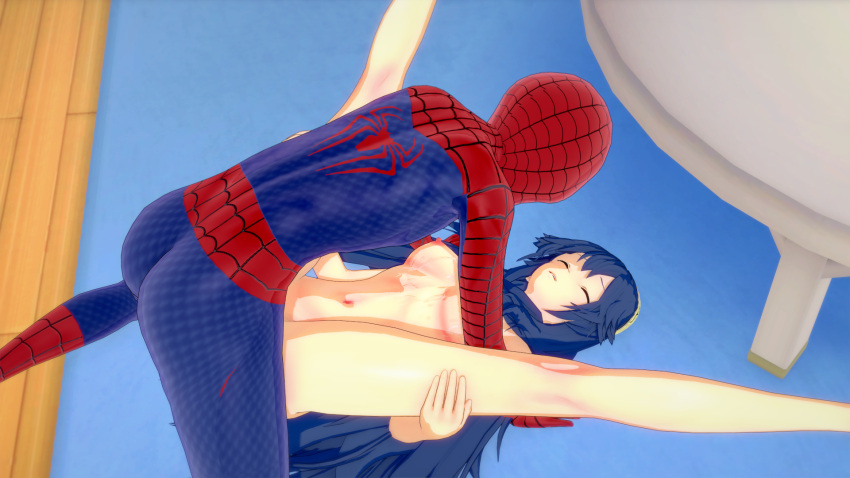 anal cowman crossover eastern_and_western_character female fire_emblem fire_emblem_awakening lucina_(fire_emblem) marvel marvel_comics nintendo sex spider-man spider-man_(series) straight_hair