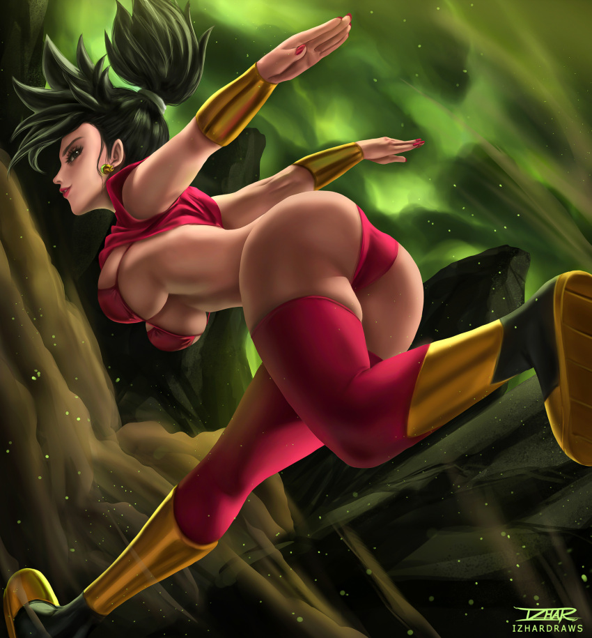 1girls abs big_ass big_breasts bikini boots dragon_ball female izhardraws kefla panties saiyan stockings tight_clothing