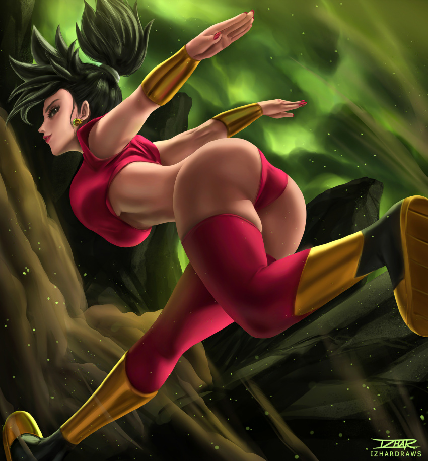 1girls abs big_ass big_breasts boots dragon_ball female izhardraws kefla panties saiyan stockings tight_clothing