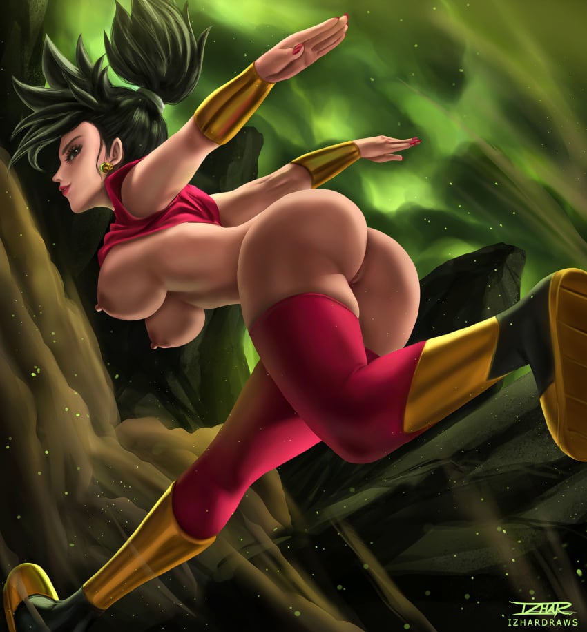 1girls abs big_ass big_breasts boots dragon_ball female izhardraws kefla nude saiyan stockings tight_clothing