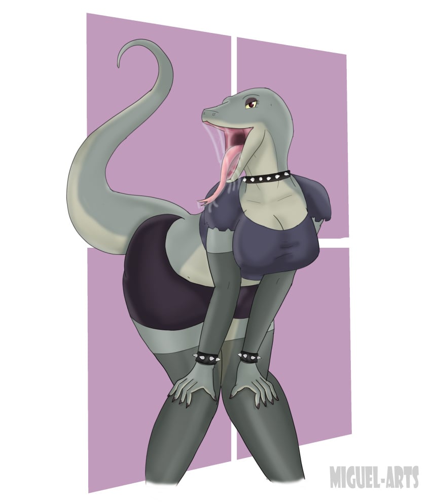 betty_the_komodo_dragon big_butt forked_tongue gotica_culona komodo_dragon lizard lizard_girl monitor_lizard non-mammal_breasts