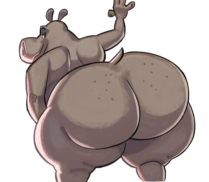 anthro ass bedroom_eyes bent_over big_ass big_butt butt common_hippopotamus dat_ass dreamworks female gloria_the_hippopotamus grey_body hi_res hippopotamid huge_ass huge_butt huge_thighs large_ass large_butt looking_back madagascar_(series) mammal massive_ass massive_butt narrowed_eyes nondelismell nude presenting_hindquarters rear_view seductive smile solo thick_ass thick_thighs wide_hips