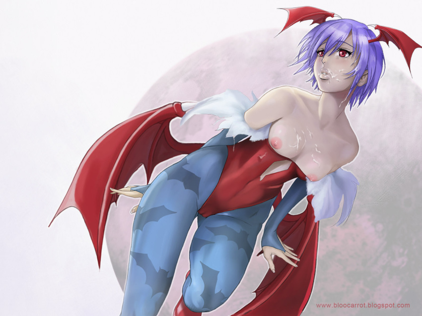 bloocarrot breasts capcom clothing cum darkstalkers female lilith_aensland small_breasts succubus tagme