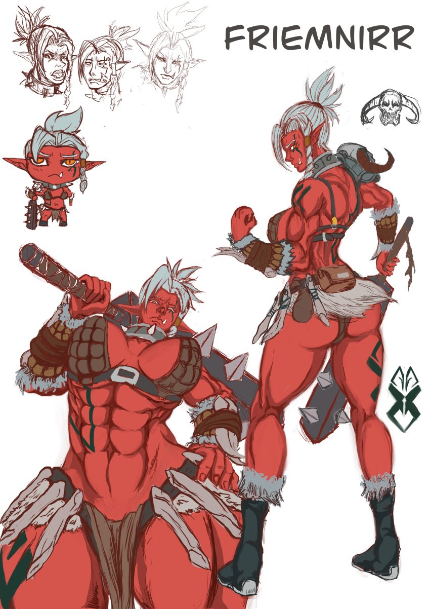 big_breasts character_sheet creampieart1 friemnir muscular muscular_female orc orc_female original original_character red_body red_skin tagme taller_girl white_hair