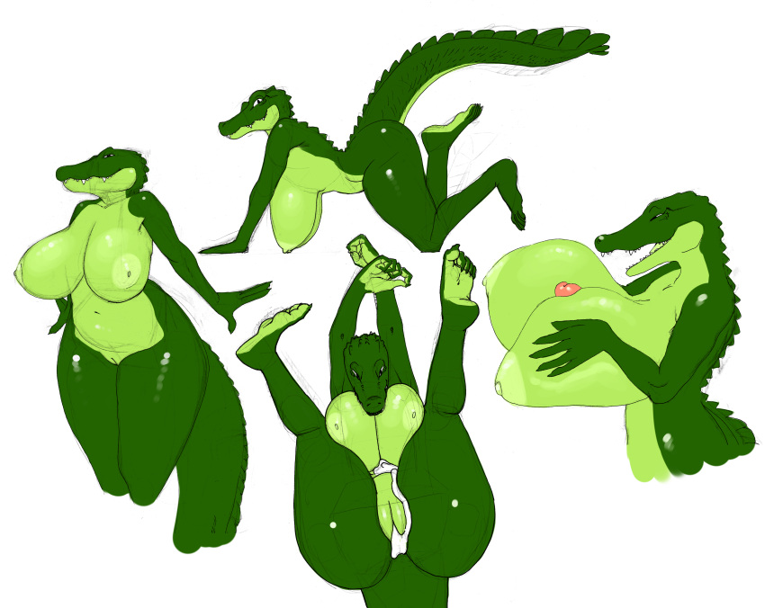 absurd_res all_fours alligator alligatorid anthro areola ass big_breasts big_butt biped bodily_fluids breast_play breasts crocodilian cum cum_from_pussy cum_in_pussy cum_inside curvy_figure digital_media_(artwork) erection female genital_fluids genitals group hanging_breasts hi_res huge_breasts hyper hyper_breasts legs_up looking_at_viewer lying multiple_images nipples on_back paizuri peach_pussy penis plump_labia pussy realius reptile scalie sex simple_background solo thick_thighs titfuck titjob traditional_media_(artwork) voluptuous