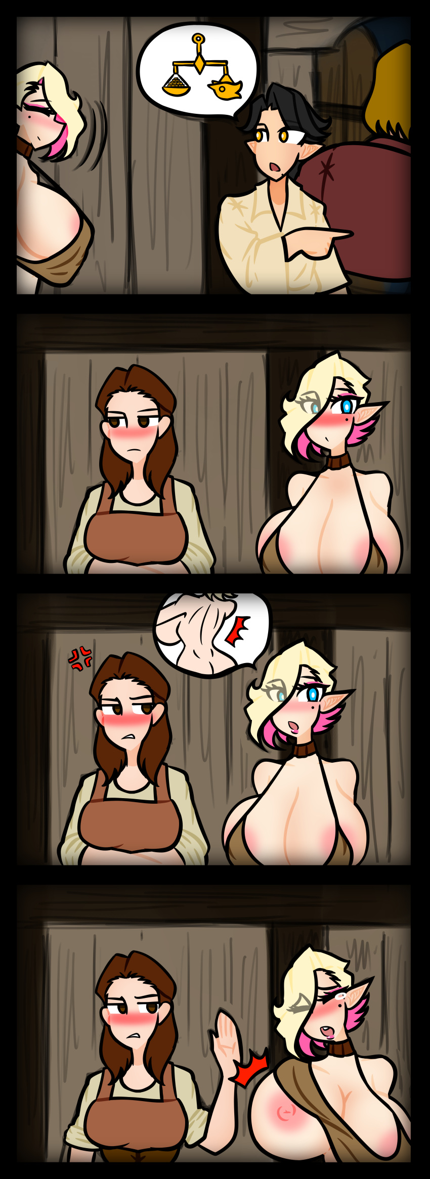 bethesda_softworks big_breasts breasts elf huge_breasts large_breasts lynnvisibruh skyrim talia_(lynnvisibruh) the_elder_scrolls titty_slap