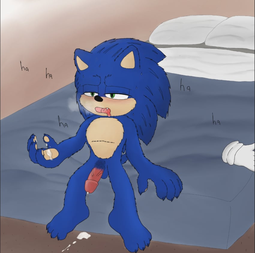 anthro bodily_fluids cum eulipotyphlan genital_fluids genitals hedgehog hedgehogblue02 hi_res male mammal masturbating_on_bed paramount_pictures penis pubes sega solo solo_male sonic_(series) sonic_the_hedgehog sonic_the_hedgehog_(film) sonic_the_hedgehog_(series)