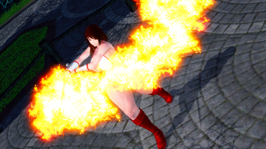 1girls 3d abs alternate_breast_size amazon big_ass big_breasts bikini bikini_armor brown_hair faubek female fire fit fit_female g-string golden_axe honey_select huge_ass huge_breasts long_boots long_hair magic plump posing sega solo solo_female sword tagme tyris_flare warrior weapon wide_hips