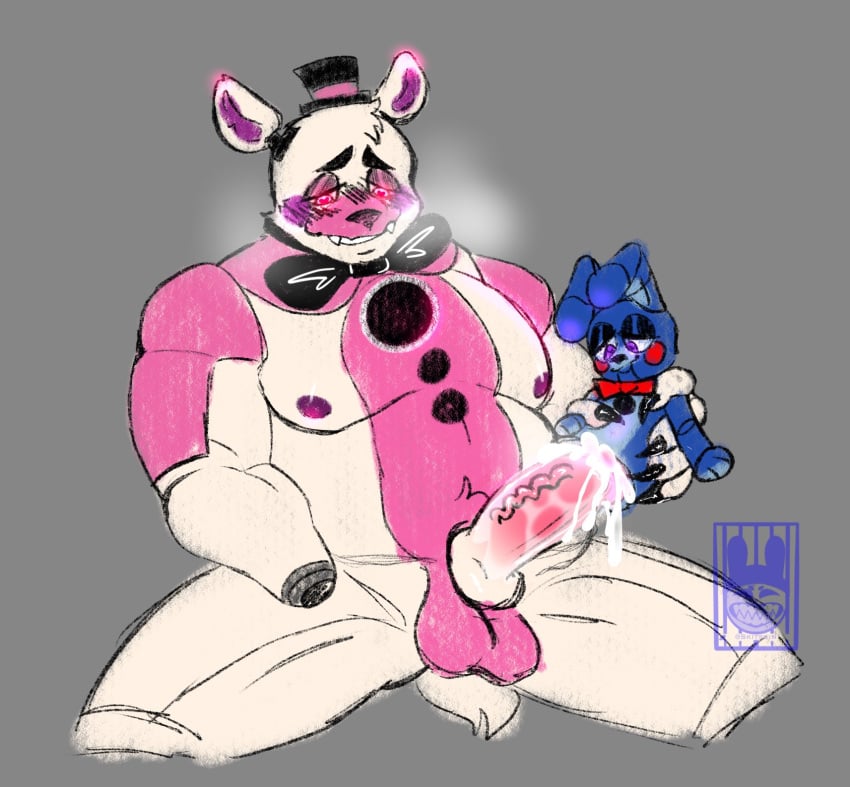 2boys animatronic black_nose blush blush_lines blushed bow_tie bowtie chubby chubby_anthro chubby_male cotton_tail erect erect_penis erection five_nights_at_freddy's five_nights_at_freddy's:_sister_location fleshlight funtime_freddy_(fnafsl) gay half-closed_eyes hat heart long_penis looking_at_penis looking_pleasured machine male male/male male_focus male_only male_penetrated male_penetrating male_penetrating_male masturbation nipples penetration pink_body pink_penis pink_skin puppet puppet_bonnie_(fnafsl) purple_ears robot scottgames sharp_teeth skitssin smile smiling teeth top_hat two_tone_body two_tone_ears two_tone_penis two_tone_skin white_body white_ears white_penis white_skin