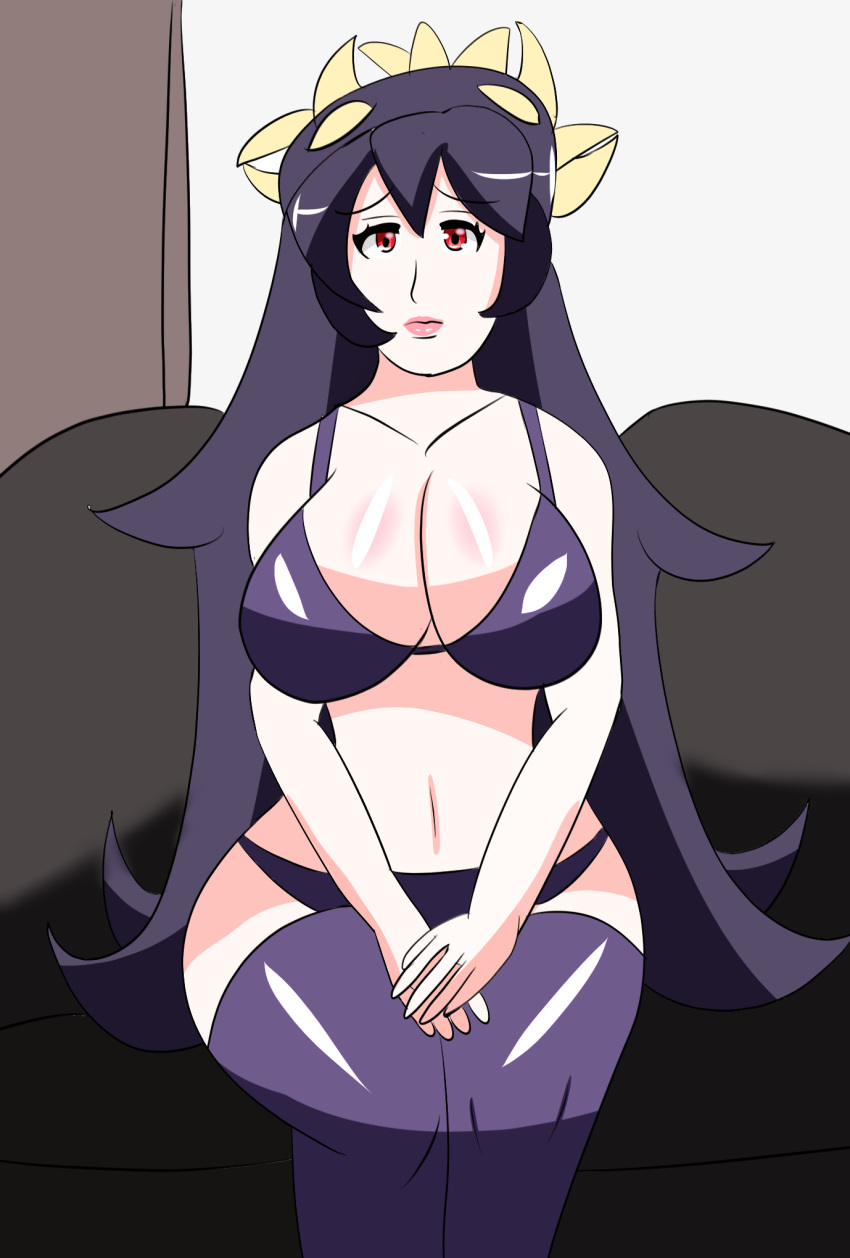 bikini casting_couch drawing filia_(skullgirls) lipstick samson_(skullgirls) sexually_suggestive shinyoppai skullgirls thick_thighs