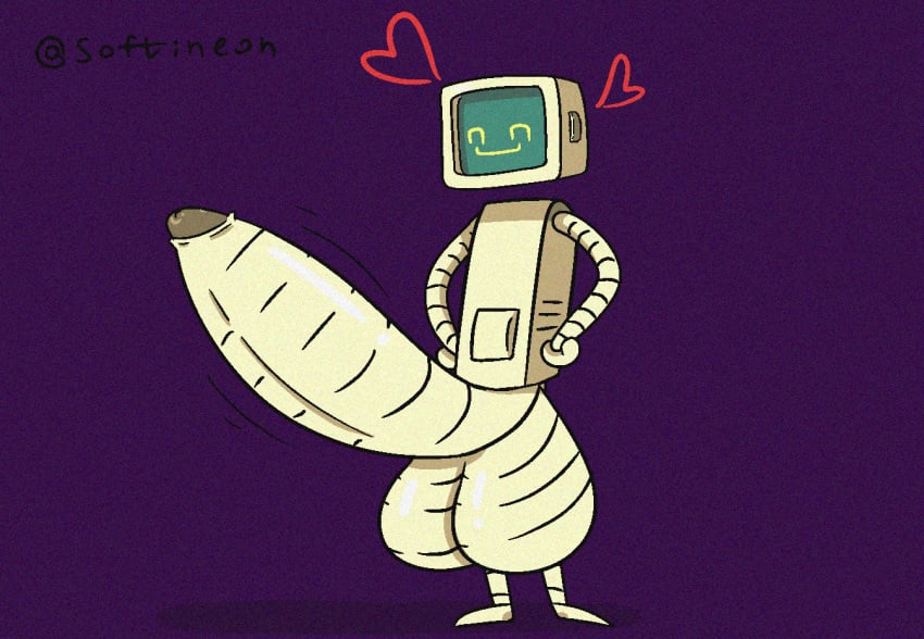 1boy enter_the_gungeon heart hyper_balls hyper_penis male_only robot smile softineon tagme the_robot_(enter_the_gungeon)