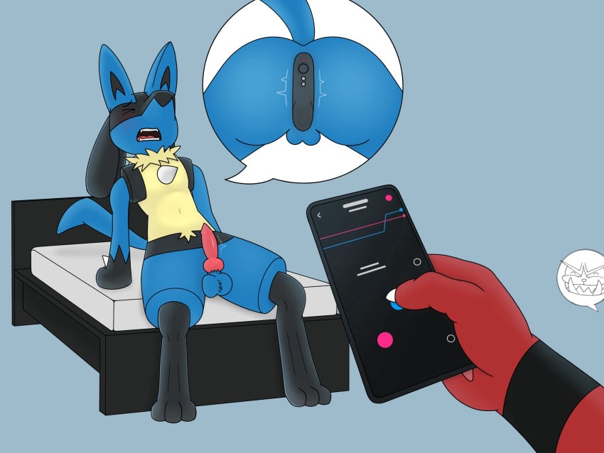 absurd_res anal anal_sex animal_genitalia animal_penis anthro balls bed black_body black_fur blue_body blue_fur blush canine_penis chest_spike closed_eyes duo e621netuser fangs fur furniture genitals hi_res incineroar lucario male male_only neck_tuft nintendo on_bed open_mouth penetration penis pokemon pokemon_(species) red_body red_fur sex_toy sex_toy_in_ass sex_toy_insertion sitting sitting_on_bed spikes spikes_(anatomy) tuft vibrator vibrator_controller vibrator_in_ass video_games yellow_body yellow_fur