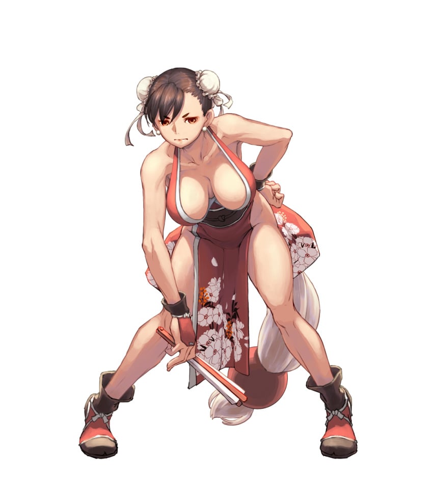 capcom capcom_vs_snk chun-li fatal_fury ishikin@2020 king_of_fighters kunoichi mai_shiranui mai_shiranui_(cosplay) ninja qipao snk snk_vs_capcom street_fighter