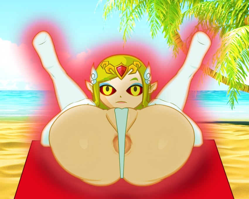 1girls anus ass beach blonde_hair corruption demon demon_eyes female female_only female_solo gloves malladus_(spirit_tracks) minish_cap nintendo possessed possession princess_zelda puppet_zelda pussy red_sclera solo spirit_tracks swimsuit the_legend_of_zelda third-party_edit thong thong_over_anus toon_zelda tropical uncensored white_swimsuit wind_waker yellow_eyes