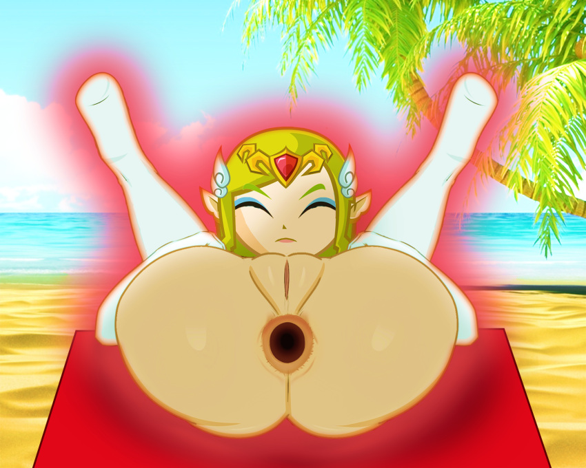 anus ass beach blonde_hair demon female female_only female_solo gloves malladus_(spirit_tracks) minish_cap nintendo nude possessed possession princess_zelda puckered_anus puppet_zelda pussy solo spirit_tracks the_legend_of_zelda third-party_edit toon_zelda tropical uncensored wind_waker