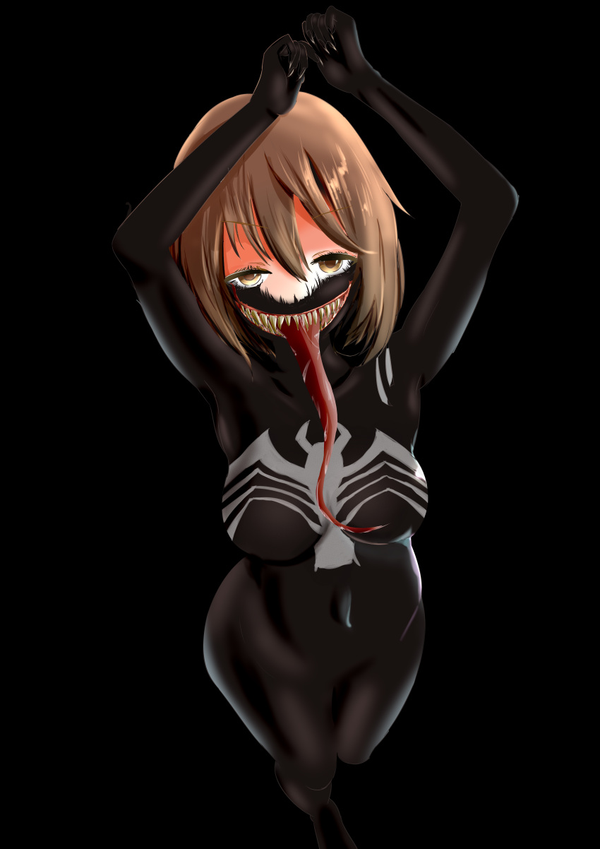 ass body_control breasts claws female kirisamecalhoun long_tongue marvel mind_control navel renko_usami sharp_teeth symbiote thick_thighs touhou transformation venom venom_(marvel)