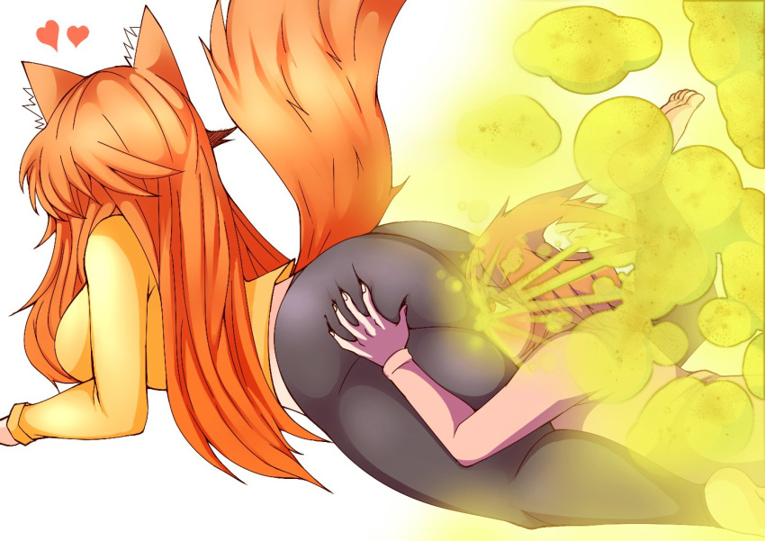 ass_on_face big_ass fart fart_fetish farting fox_girl voluptuous x_(artist) yuri