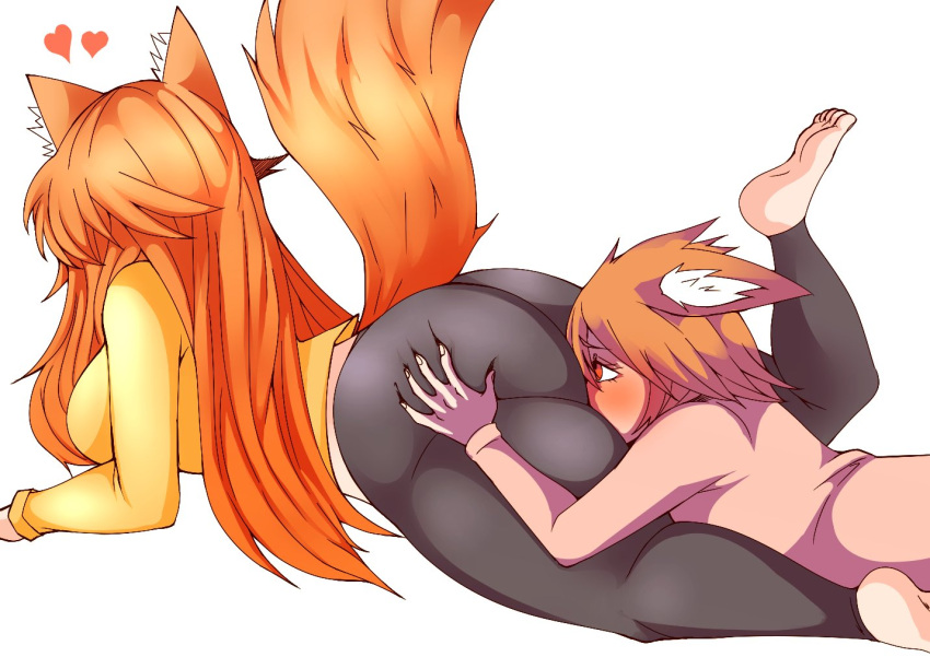 2girls ass_on_face big_ass female female_only fox_girl multiple_girls tagme voluptuous x_(artist) yuri