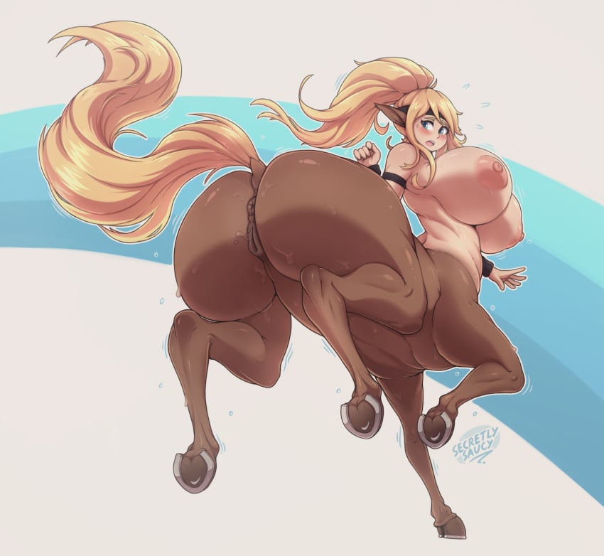 1girls 2020 animal_genitalia_on_humanoid animal_pussy anus areolae big_breasts big_butt breasts centaur centauress centorea_shianus equid_taur equine_pussy horse_anus_on_humanoid horse_pussy_on_humanoid huge_breasts huge_butt monster_girl monster_musume_no_iru_nichijou nipples nude puffy_anus pussy rear_view secretly_saucy taur