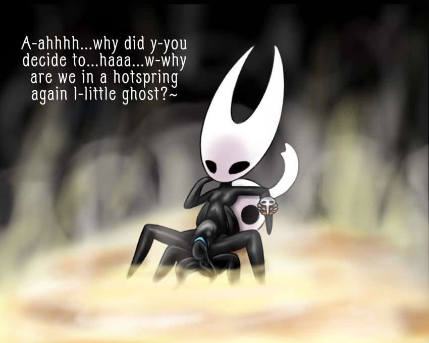 ambiguous_gender animal_humanoid anthro arthropod arthropod_humanoid black_body black_skin blue_pussy blush bodily_fluids charm deep_penetration dialogue duo english_text female flat_chested flustered genital_fluids genitals hi_res hollow_knight horn hornet_(hollow_knight) hot_spring humanoid incest incest_play insect_humanoid insects larger_female male male/female nude penetration penis_tentacles protagonist_(hollow_knight) pussy shy_ayu sibling sibling_lust sitting size_difference skinny_dipping smaller_male steam team_cherry tentacle tentacle_sex text vaginal_penetration vessel_(species) video_games water