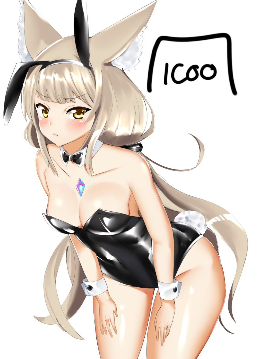 alternate_costume bent_over breasts female icoo latex looking_at_viewer nia nia_(xenoblade) nintendo solo tagme xenoblade_(series) xenoblade_chronicles_2 yellow_eyes