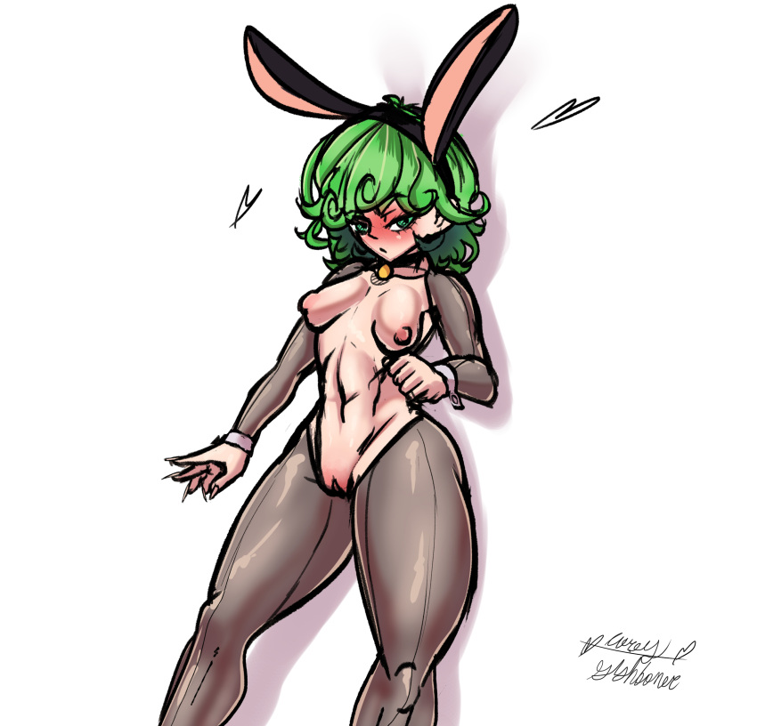 1girls bunnysuit female female_only huge_ass one-punch_man reverse_bunnysuit small_breasts solo tatsumaki yackyfishboner_(artist)