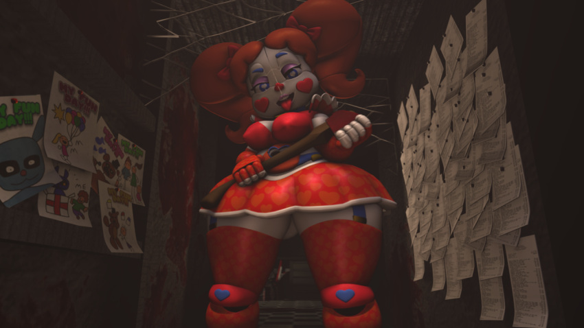 1girls 3d baby_(fnafsl) circus_baby circus_baby_(fnaf) five_nights_at_freddy's five_nights_at_freddy's:_sister_location looking_at_viewer sexbot_circus_baby solo