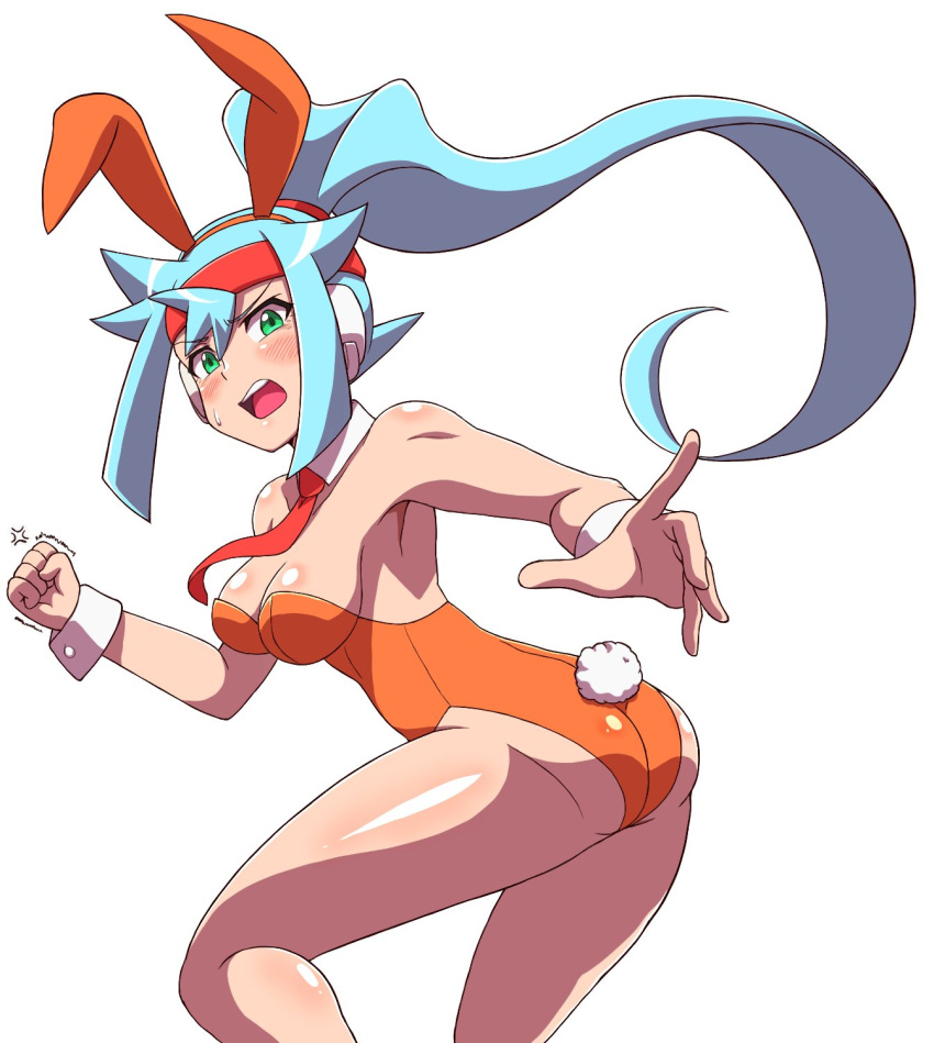 ashe_(megaman_zx) bunnysuit mega_man mega_man_x_dive mega_man_zx_advent noburockman tagme