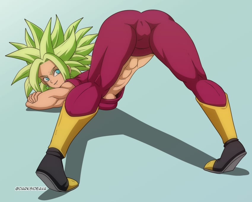 1girls ass ass_up avalewds cameltoe darksideava dragon_ball dragon_ball_super female female_only female_saiyan fusion green_hair jack-o_pose kefla legendary_super_saiyan shounen_jump solo solo_female super_form super_saiyan super_saiyan_2